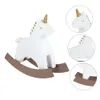 STOBOK 3 Pcs Names Home Accessories Figure Mini Rocking Horse Toy Decorations Para Salas De Casa White Lip Gloss Desk Office Resin