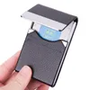 PU LEATHER BUSIN CORT HOLDER MED MAGNETISK BUCKLE SLIM POCKT NAMN CORD HOLDER Stainl Steel Credit Card ID Box O9SR#