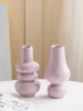 Vases Creative French High-end Desktop Flower Ornaments Taro Purple Gourd Shaped Ceramic Vase