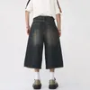 IEFB Style coréen Vintage hommes jean été lâche mâle jambe large genou longueur Shorts lavé mode Denim pantalon 9A8825 240319