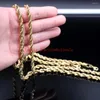 Ketten 5 teile / los Gold 4mm Twisted Rope Kette Halskette Edelstahl Herrenschmuck 18''-28''