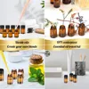 Bouteilles de stockage 5 pièces 1 ml 2 ml 3 ml 5 ml échantillon de parfum liquide bouteille en verre ambré avec réducteur d'orifice et bouchon petits flacons transparents d'huile essentielle