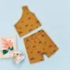 Zestawy odzieży Baby Girls 2pcs Summer Casual Suit Toddler Emwear Cartoon Wydrukowane jedno ramiona Topy Krótkie spodnie 1-5 lat Ubrania