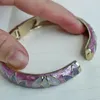 Bangle Retro Cloisonne Emamel Clover Flowers Armband Spring Hinged Cuff Bangles For Women Chinese Traditionella Handcrafts