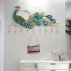 Hooks Chinese Style Creative Light Luxury Iron Peacock Wall Household Bedroom Aisle Fashion Key Hanger Deco Porte