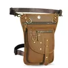 Crazy Horse Leather Design Axel Sling Bag Multi-FuncTi Retro Travel Fanny Midjebältet Pack för män Kvinnlig ben Drop Bag 2141 64Cr#
