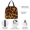 Padrão de ponto de leopardo isolado almoço sacos de pele animal portátil Ctainer Cooler Bag Lunch Box Tote Beach Picnic Girl Boy 14vw #