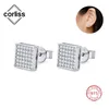 Stud Cuping Corliss Erkek Kadın Unisex Moissanite Meydanı Küpe Altın Kaplama 925 Soild Sterling Gümüş Modaya Moda Takı Hediyesi