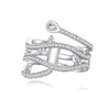 Klusterringar sttl zhenchengda 2024 Produkt: Heart of Thorns S925 Pure Silver Ring Female Micro Set med fulla diamanter från Europa