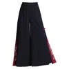 Women's Pants Wide-leg Trousers For Women Summer Loose Chinese-style Chiffon Nine-point High-waist Dance Culottes Ropa Mujer