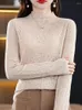 Kadın Sweaters Moda Dantel Örme Kazak Kadın Külot 2024 Uzun Kollu İnce Örgü Blusas G957