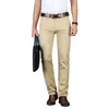 Men's Pants Men 5-color Khaki Casual 2024 Classic Solid Color Business Fashion Elastic Slim Fit Cotton Trousers Male Brand