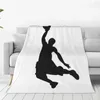 Blankets Basketball Flannel Blanket Quality Super Soft Shoot Sport Black Throw Autumn Airplane Travel Outdoor Funny Bedspread