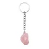 Nyckelringar 1-2 cm naturlig rå malm Keychain Gem Quartz Fluorit Citrin Amethyst Oregelbundna stenhängen Charms smycken Making Accessorie