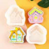 Stampi da forno Cute House Modellazione Sapone fatto a mano Stampo in silicone Candele profumate Decorazione chalet di Natale 17-844