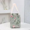 aesthetic Floral Print Lunch Bag, Insulated Large Capacity Bento Bag, Thermal Cooler Handbag For School, Work, Travel & Picnic 06wM#