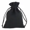 10 pcs/lot sac à cordon en coton noir anti-poussière m5P0 #