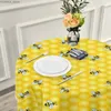 Table Cloth Bumble Bee and Honeycomb Tablecloth 60 Inch Round Tablecloths for Circular Table Cover for Buffet Table Parties Holiday Dinner Y240401