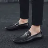 Freizeitschuhe 2024 Modetrends Loafer Herren Bequeme Flats Leder Klassisch Vielseitiger Stil Herren Fahren Weiche Sohle