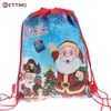 Ny jultomten Claus DrawString Big ryggsäck Kids Nyårsbanett Strumpor gåvor Hållare Väska Julgåva Candy Bag Salager Bag S9BP#