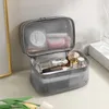 Neue Reise Kosmetiktaschen Transparent Mesh Beutel Doppelschicht Make-Up Handtasche Für Frauen Kulturbeutel Tragbare Wbag 2024 o2Sq #