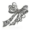 Broches Wulibaby Vintage 4 couleurs nœud papillon pour femmes unisexe grand luxe strass arc fleur fête bureau broche broches cadeaux