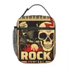 Skull Guitar Rock Festival Isolated Lunch Bag For Women Waterproof Heavy Metal Punk Music Cooler Thermal Lunch Box Work School H2HH#