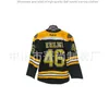 Olive Suit American Patchwork Embroidered Ice Hockey Competition Team Uniform V-neck Long Sleeved Loose Fitting Jersey