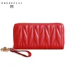 Women's Quaste LG Wallet, Brieftasche, Busing -Kartenhalter, Doppel -Reißverschluss, PU -Leder -Kupplung, Luxus -Brieftasche und Phe Bag Y9zz#