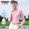 Shirts PGM Golfkleding Zonbescherming T-shirt Dames Sport Spelen Ijs Zijde Masker Dieptepunt Shirt Hoge kraag Sneldrogend Tops YF142