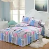 Bed Skirt 150 200cm Cover Elastic Geometric Wave Point Pattern Matte Dust Ruffle Bedspread Chandler