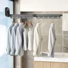 Hangers Folding Clothes Rack Retractable RV Clothesline For El Super Suction Cup Portable Aluminum Wall Mounted 2024