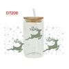 Window Stickers 3D UV DTF Transfers 16oz Cup Wraps Merry Christmas Printed For DIY Glass Ceramic Metal Leather Etc. D7163