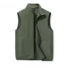 Gilets pour hommes 2024 automne hiver hommes mode polaire couleur unie mâle épais gilets chauds hommes col montant veste décontractée D633