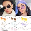 Moda dikdörtgen rimless kadın güneş gözlükleri unisex retro gradyan gözlük gözlükleri lüks tasarım sunglasse