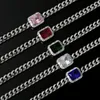 Link Bracelets Emerald Gemstone Diamonds Bangle Charm Tennis Silver Gold Color Fine Jewelry Wholesale Box