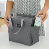 solid Color Lunch Bags Large Capacity Double Side Pockets Handbag Picnic Food Storage Bag Heat Insulati Lunch Box Bag Oxford c4Bz#