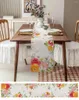 Tovaglia Primavera Tulipano Fiori Foglie Runner in lino Comò Sciarpa Cucina Sala da pranzo Decorazioni per la casa Vacanze Decorazioni per feste di matrimonio