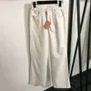 ハイウエストジーンズパンツ女性贅沢ジャンパンツホワイトレターデザインパンツシーズンパーソナリティロングズボン