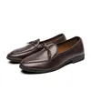 Casual Shoes Designer Fashion Mens Loafers Leather Driving Black Brown Business Dress Party Wedding Men's Footwear