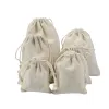 Beige Cott Linen DrawString Väskor Flera storlekar Coin Mey Card Holder Gift Jewellery Bags Cosmetic Travel Wing Storage Bag F1EF#