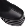 Boots ASILETO Fashion Women Ankle Square Toe Block High Heels 14cm Platform Hill 7.5cm Zipper Party Booty Large Size 44 45 46