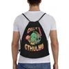 Aangepaste grappige oproep van Cthulhu Drawring -tassen voor winkel Yoga rugzakken Men Women Lovecraft Sports Gym Sackpack V50U#