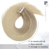 Extensions VeSunny Tape in Hair Extensions Lijm Echt menselijk haar Blonde huid Inslag Bruin Machine Remy Lijm op haar 50g #Nordic Gloden