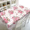 テーブルクロススプリングピンクの花柄の長方形のテーブルクロスホリデーパーティーの装飾キッチンテーブル装飾用の防水したしわのためのフリーテーブルクロスY240401