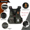 Pro Fly Fishing Life Jacket Buoyancy Vest Multi-Pockets with Water Bottle Holder for Kayaking Sailing Boating Water Sports
