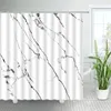 Cortinas de chuveiro preto branco mármore cortina conjunto arte abstrata decoração do banheiro criativo geométrico tecido à prova dwaterproof água banho com ganchos