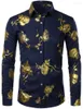 Chemises décontractées pour hommes Chemise de mode Fleurs Impression 3D Bouton de revers Haut à manches longues Vêtements Styles de fête Design Confortable