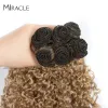 Weave Afro Kinky Curly Hair Bundles 6pcs/Pack 22 24 26inch 1pcs Crochet Hair Ombre Blonde Synthetic Hair Curly Weave Bundles Miracle