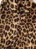Женские брюки из двух предметов, рубашки, повседневные свободные брюки, модный винтажный спортивный костюм, осенний элегантный женский комплект из 2 предметов с леопардовым принтом, длинный